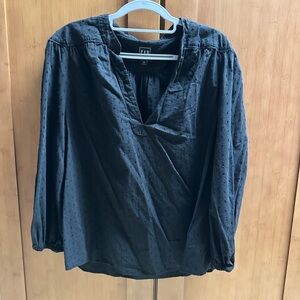GAP Black Women's Open Front Embroidered Blouse
